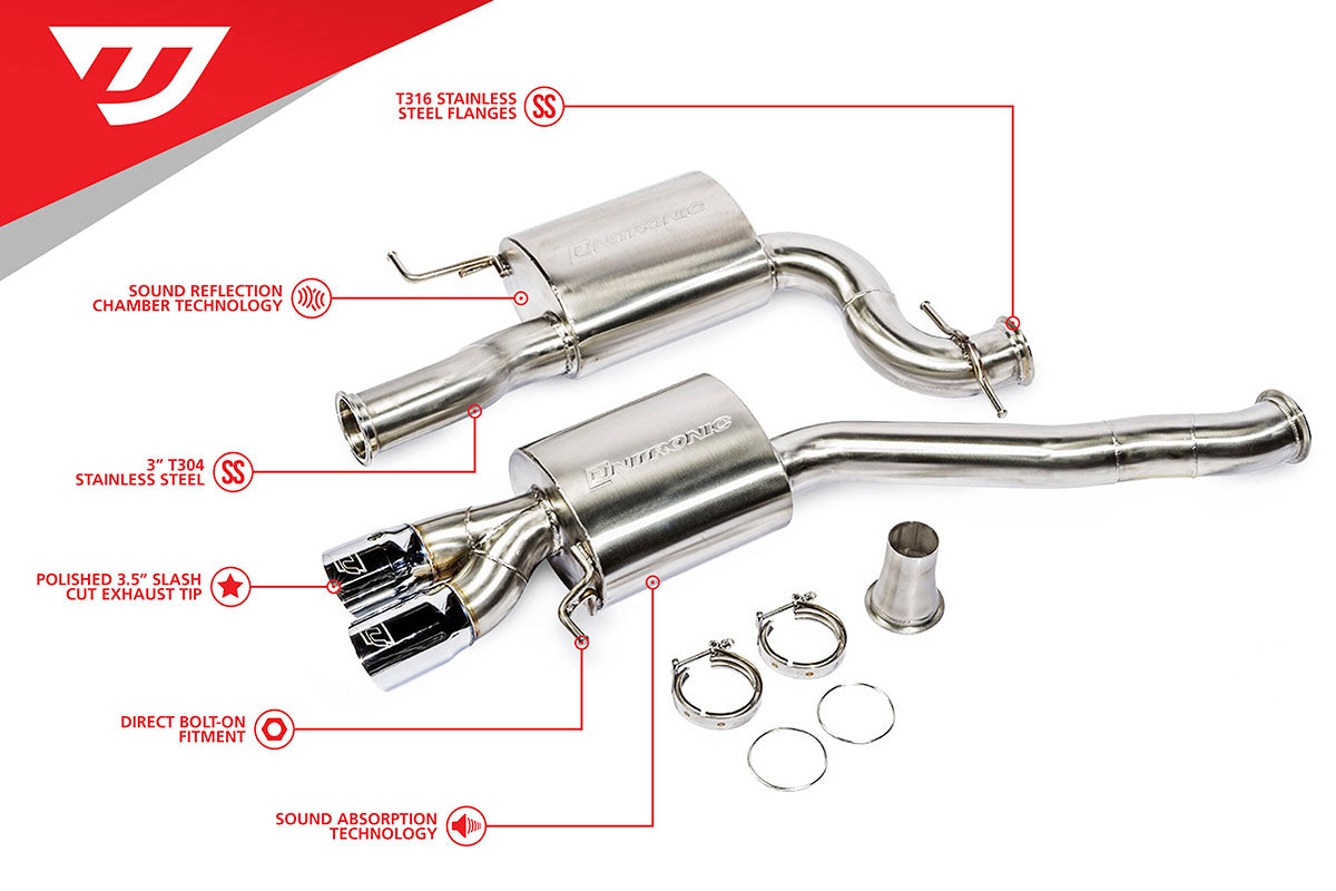 Unitronic MK5 6 Jetta GLI 3 inch Cat Back Exhaust System UH007